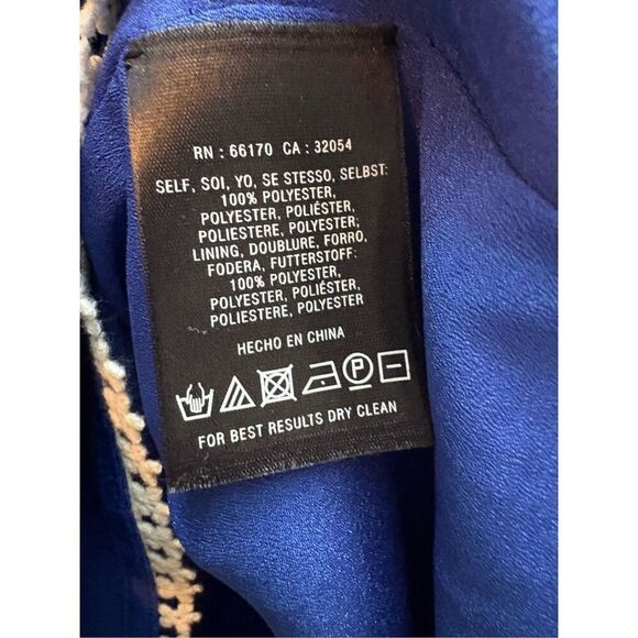 Anthropologie Blue Scalloped Hem Mini Dress‎ Short Puff Sleeve Party - Picture 5 of 12